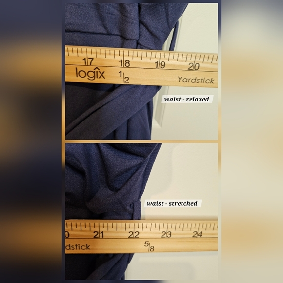 Womens Elegant Navy Blue 3/4 Sleeve Stretchy Belted Minimalist Maxi Dress 3X - Picture 5 of 7